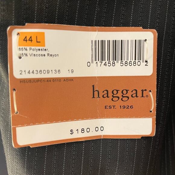 Haggar 44L Suit Up System Blazer | Black Pinstripe Sports Coat, New NWT $180 - Picture 4 of 9